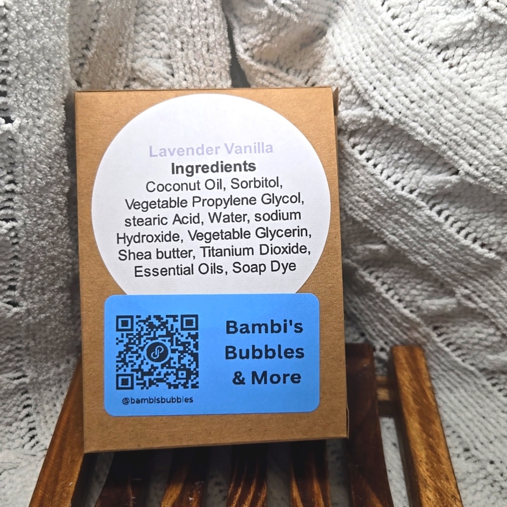 Lavender Vanilla Shea Butter 4oz Bar With Lavender Florals - Picture 3 of 6
